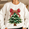 Colorful Coquette Glitter Christmas Tree Shirt, Girly Christmas Tree Shirt, Bright Color Christmas Coquette Bow,...