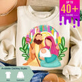 Colorful Glitter Christmas Nativity Sweatshirt, Oh Come Let Us Adore Him & Baby Jesus Tee, Brushstroke Christian Designs,...