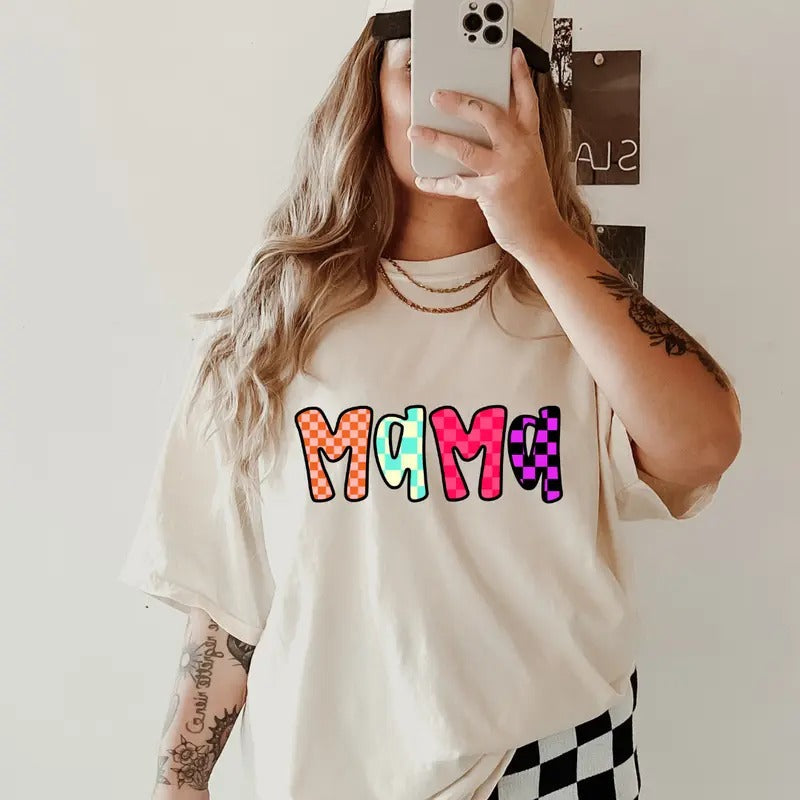 Colorful Mama Shirt~ Unisex Apparel Relaxed Fit Printed In The USA Clothing Womenswear Casual Comfort Cotton Top Athletic...