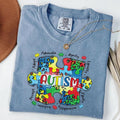 Comfort Colors Autism Puzzle Shirt, Autism Awareness Puzzle Shirt, Leopard Autism Shirt, Special Education Shirt, Unisex...