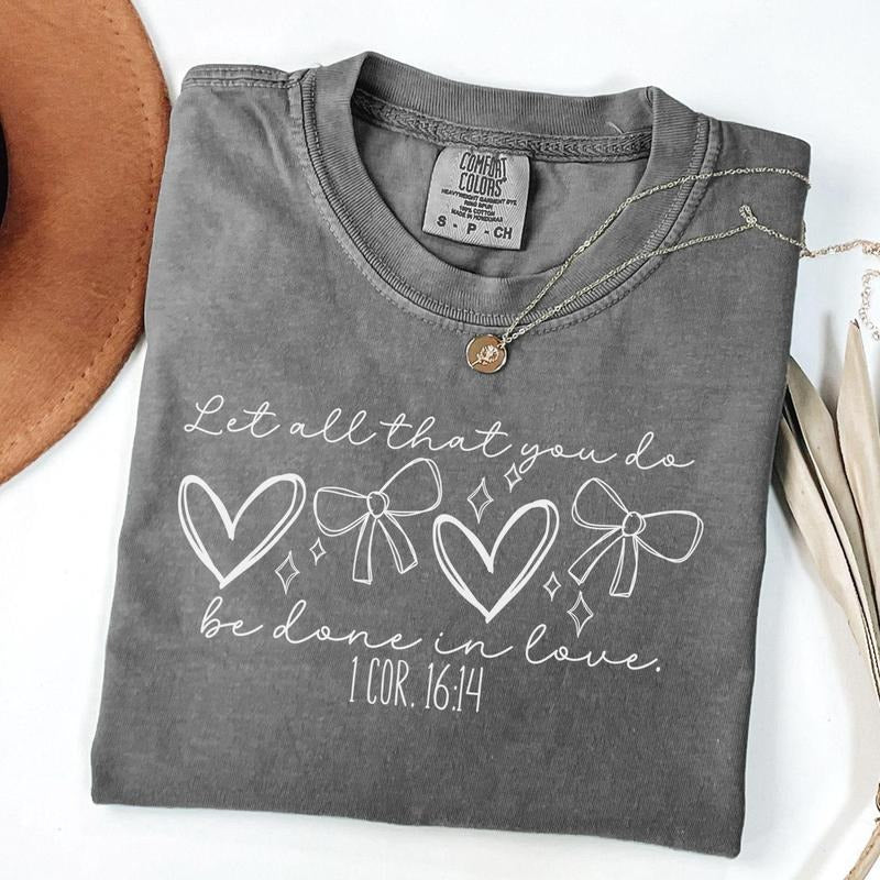 Comfort Colors Bible Verse Shirt for Valentines Day, Christian Valentine Shirt Coquette Doodle Heart Religious Valentine...