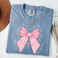 Comfort Colors Coquette Christian Shirt Pink Bow Faith Shirt Bible Verse Shirt Womens Christian Gifts Religious Women...
