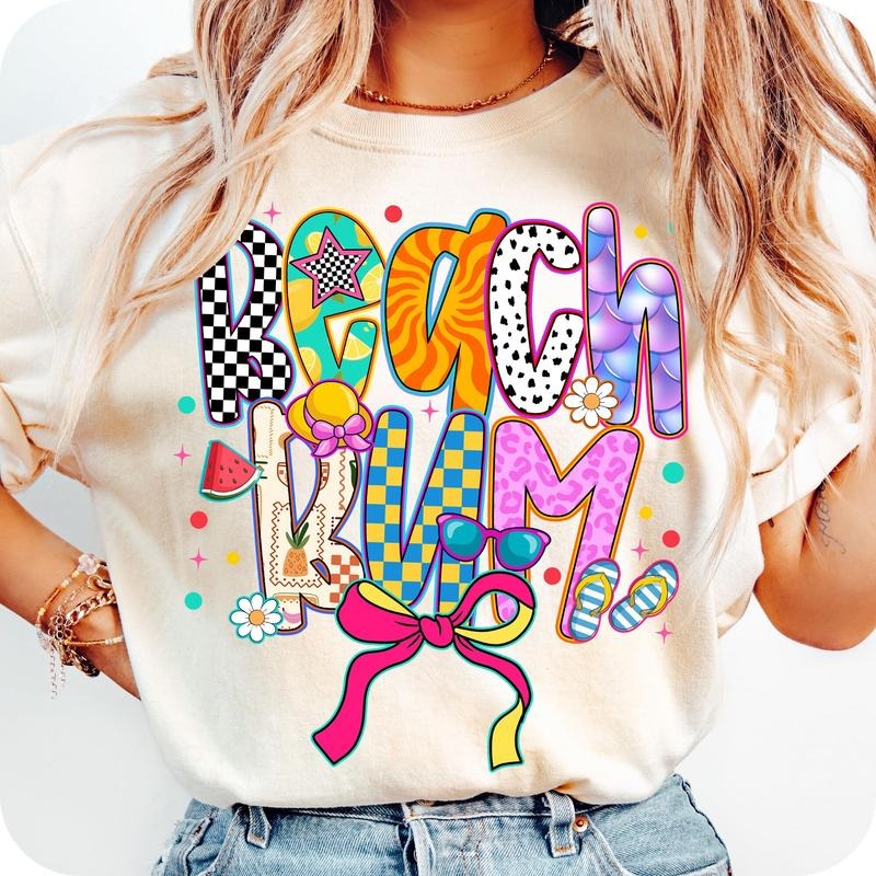 Comfort Colors Preppy Summer Beach Bum T-Shirt, Summer Vibes T-Shirt, Girly Beach Shirt, Retro Beach Shirt, Vacation Mode...