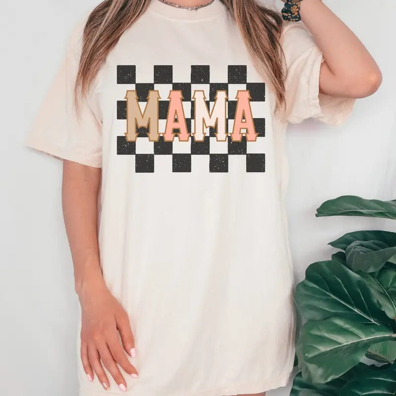 Comfort Colors Retro Floral Mama T-shirt Mom Shirt For Mom For Mother's Day Mama T-shirt Shirt For Mom For Mother's Day...
