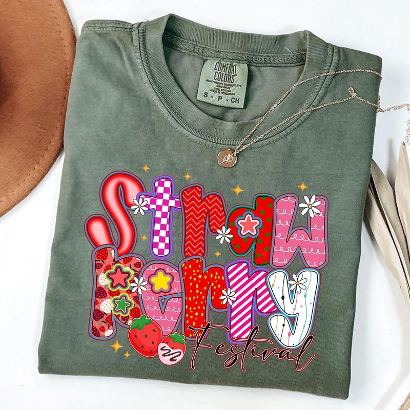 Comfort Colors Strawberry Festival Shirt, Cute Summer Fruit Tee, Summer Vibes T-Shirt, Strawberry Shirt Hoodie, Sweatshirt