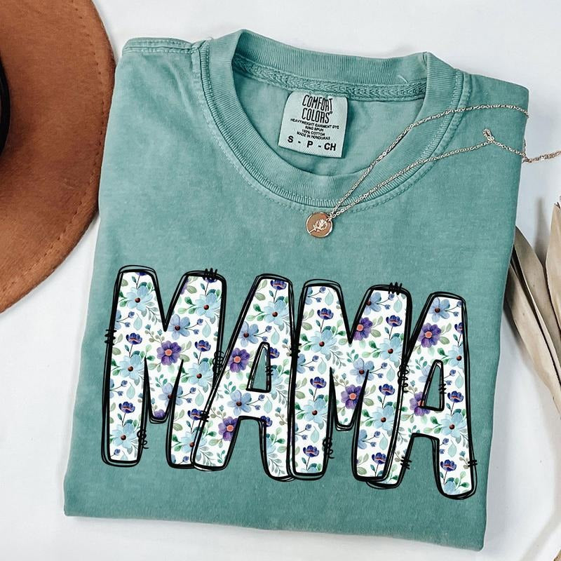 Comfort Colors Vintage Floral Mama T-shirt, Mama Shirt, Strong Woman Shirt, Gift for Mothers Day, Mama Tee, Graphic Tee...