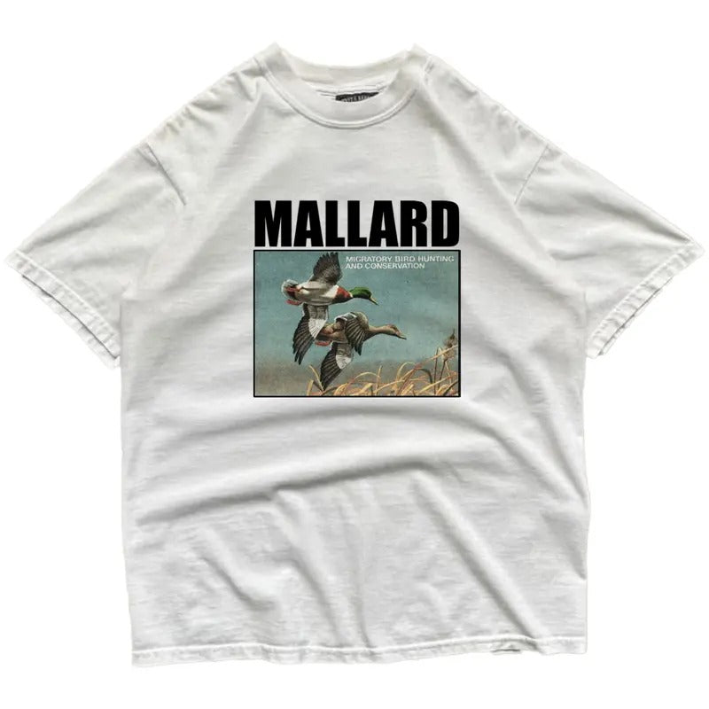 Conservation Mallard Duck Vintage T-Shirts Graphic Tee Unisex Retro Sweatshirt Pullover, Hunting Season Cotton Hoodie