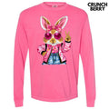Cool Girl Bunny Long Sleeve Comfort Colors T-Shirt 'NLB' Hoodie, Sweatshirt | ZylaModa.com