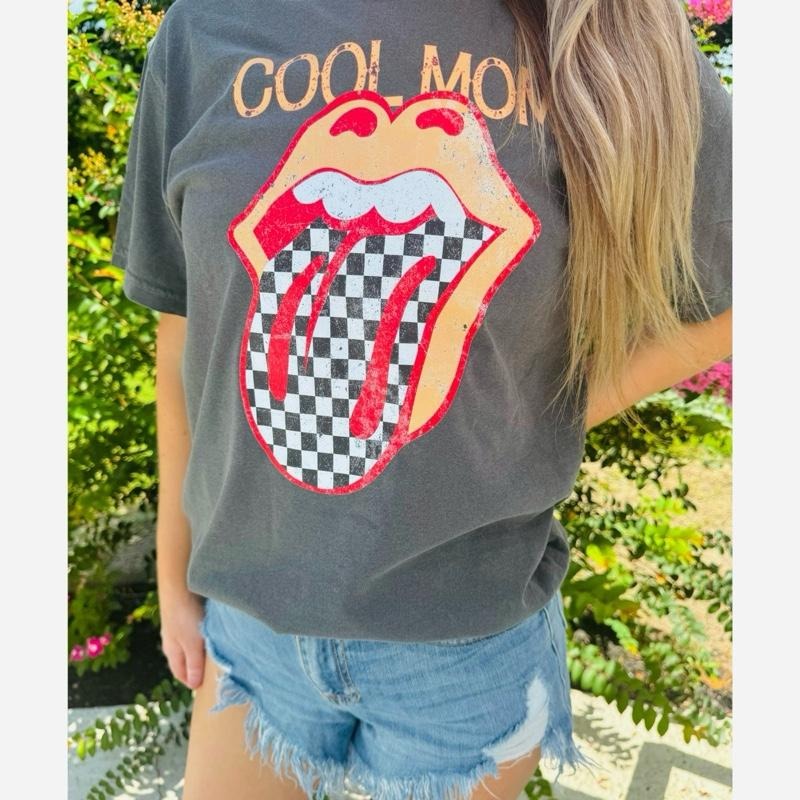 Cool Mom T shirt | pepper  comfort colors t shirt | Checkered Print Hoodie, Sweatshirt | ZylaModa.com