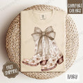 Coquette Beige Boots Shirt Comfort Colors, Women's Beige Cowgirl Bow Boots Tee, Cute Women's Tshirt Hoodie, Sweatshirt