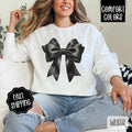 Coquette Black Bow Comfort Colors Sweatshirt, Cute Bow Women's Crewneck, Trendy Coquette Women's Sweater, Gift for Her...