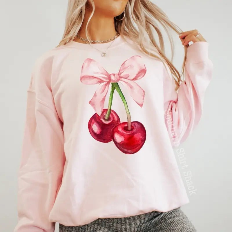 Coquette Cherry Sweatshirt T-Shirts, Hoodie | ZylaModa.com