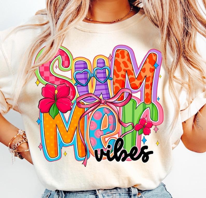 Coquette Summer Vibes Preppy Retro Beach Trendy Summer Vibes T-Shirt Hoodie, Sweatshirt | ZylaModa.com