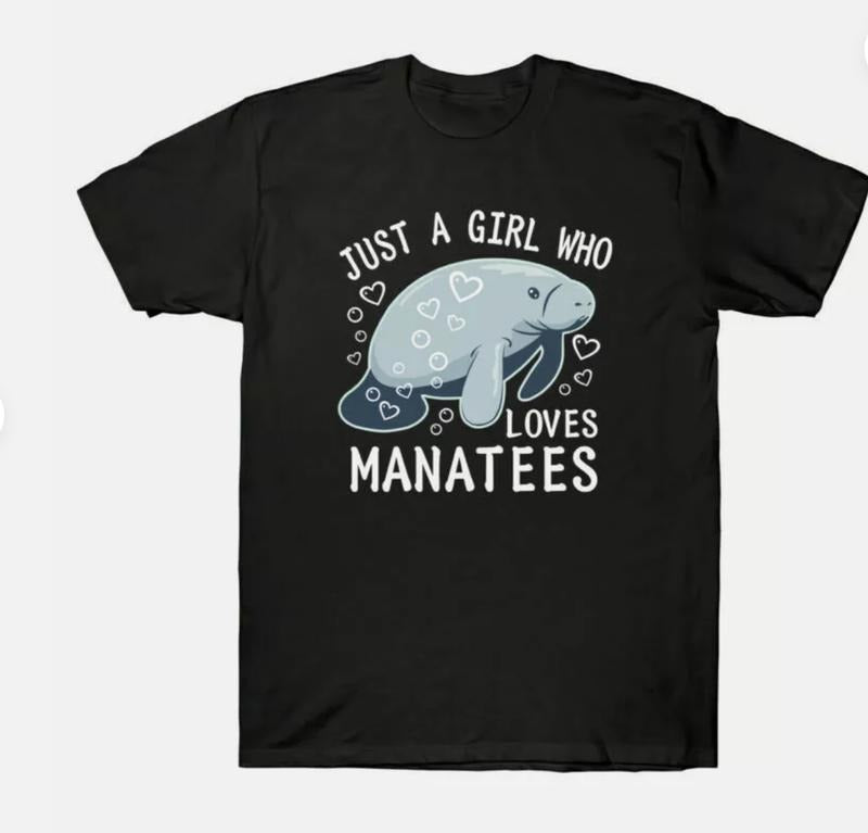 Cotton Just Men's Who A Short Sleeve Loves Manatees Funny T-Shirt Tee Girl Hoodie, Sweatshirt | ZylaModa.com