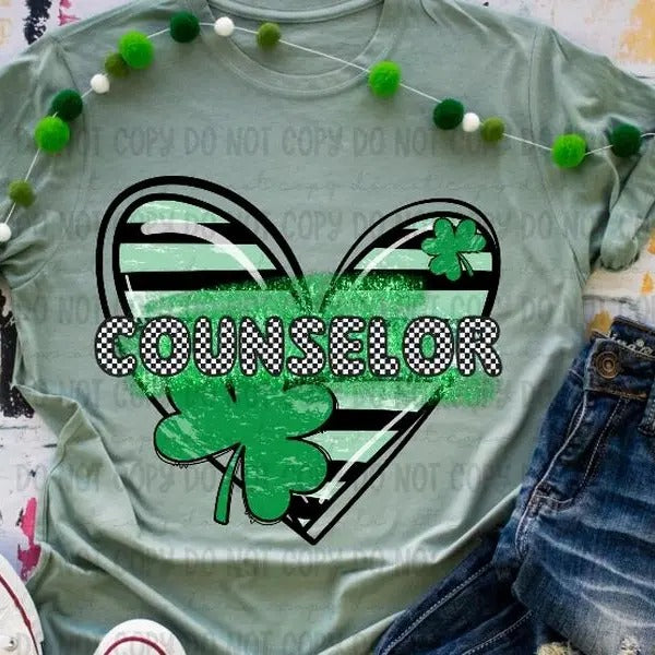 Counselor Clover Heart DTF Transfers - THIS IS NOT A SHIRT Hoodie, Sweatshirt | ZylaModa.com