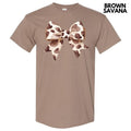 Cow Print Bow Gildan Short Sleeve T-Shirt 'NLB' Hoodie, Sweatshirt | ZylaModa.com
