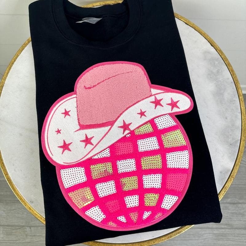 Cowboy Disco Sequin Patch Sweatshirt T-Shirts, Hoodie | ZylaModa.com