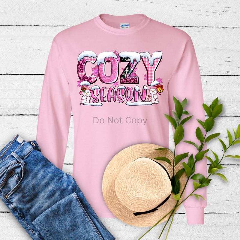 Cozy Season Snowman DTF Transfer ONLY - This is NOT a T Shirt Hoodie, Sweatshirt | ZylaModa.com