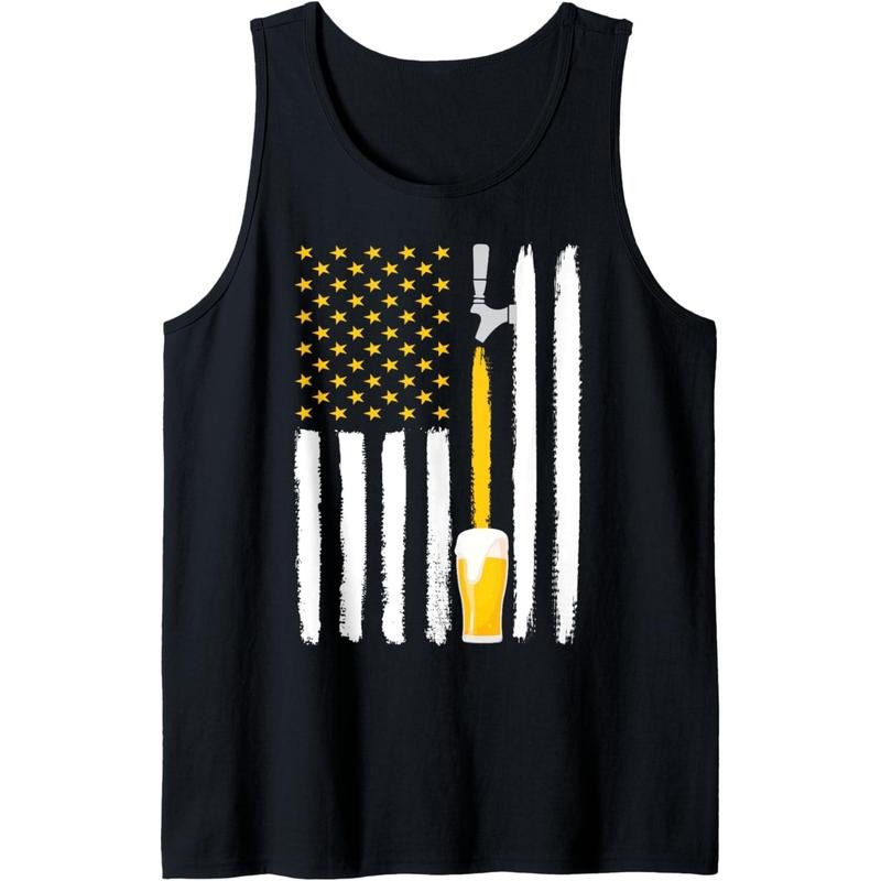 Craft Beer American Flag USA 4th July Brewery Tank Top made in USA T-Shirts, Hoodie, Sweatshirt | ZylaModa.com