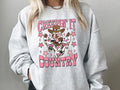 Creepin It Country Leopard Ghost Sweatshirt in Ash, Halloween Sweatshirt in Western Style T-Shirts, Hoodie | ZylaModa.com