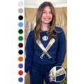 Crossed Bats Sequin Baseball Graphic  Long Sleeve T-Shirt Hoodie, Sweatshirt | ZylaModa.com