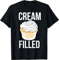 Crude Humor Shirts, Cream Filled Shirt Funny Cupcake Crude Humor T-Shirt Menswear Casual Cotton Hoodie, Sweatshirt