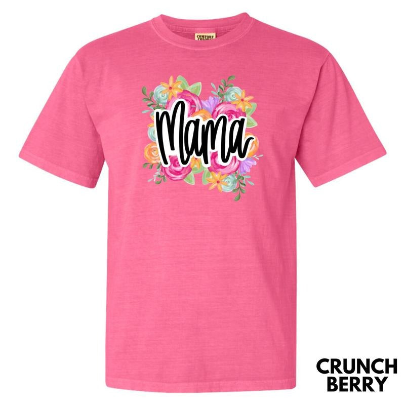 Cursive Flower Mama Comfort Colors T-Shirt 'NLB' Hoodie, Sweatshirt | ZylaModa.com