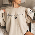 Custom Dog Mama Sweatshirt with Pet Name On Sleeve, Mama Crewneck Sweatshirt, Custom Sleeve Sweatshirt, Fur Mama, Dog Mom...