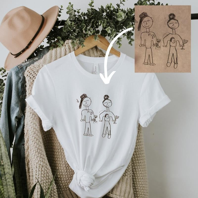 Custom Drawing Shirt, Drawing Shirt, Actual Drawing Shirt, Art Shirt, Gift for Mom, Gift for Dad, Personalized Gift...