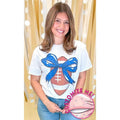 Custom Football Bow Rhinestone Graphic T-Shirt Hoodie, Sweatshirt | ZylaModa.com