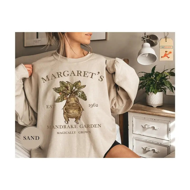 Custom Mandrake Garden Magically Grown Sweatshirt, Wizard Sweatshirt, Herbology Sweatshirt, Mandrake Sweatshirt, Custom...