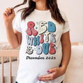 Custom Red White and Due 4th of July Pregnancy Announcement Shirts Matching Fourth of July Gender Reveal Tees...