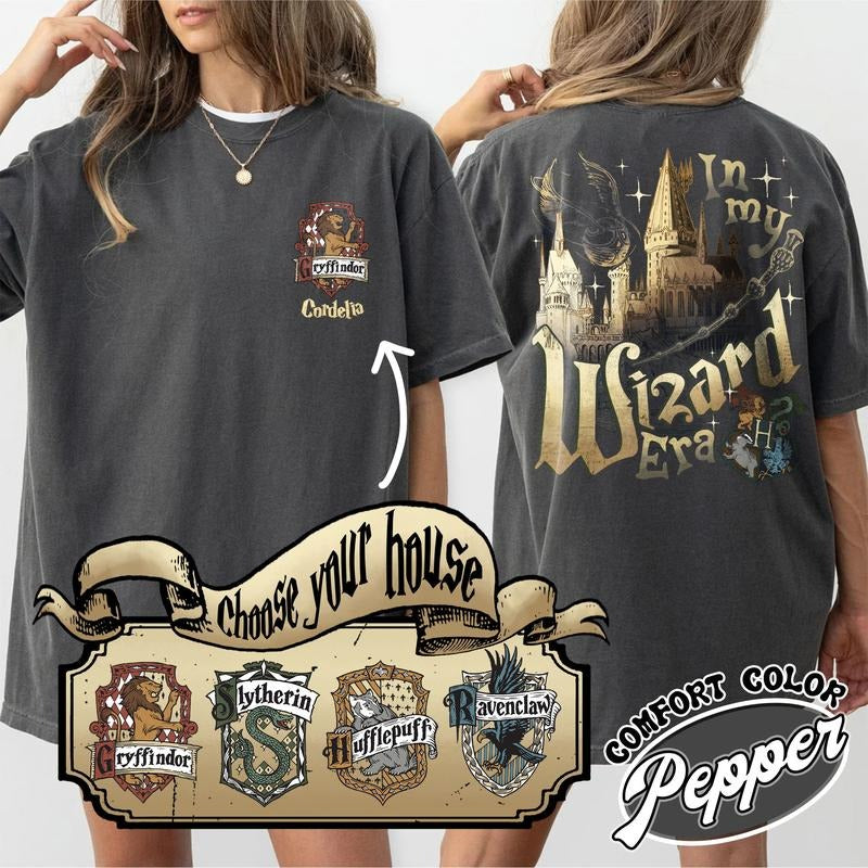 Custom Wizard Houses Shirt, Wizard School House, Wizard House Shirt, HP Shirt, Fantasy Wizard Shirt, in My Wizard Era...