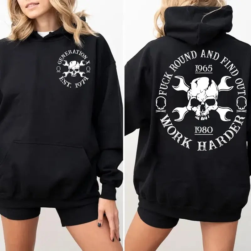 Custom Year Generation X Hoodie New Version, The FAFO Generation Hoodie, Raised on Hose Water and Neglect, 100% Cotton,...