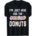 Cute Cotton T-Shirt for Donut Lovers, Casual Crew Neck, Regular Fit, with Geometric Donut Print, 100% Cotton Knit Fabric,...