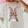 Cute Easter bunny with bow Shirt ~ Unisex Apparel Relaxed Fit Printed In The USA Clothing Womenswear Casual Comfort...