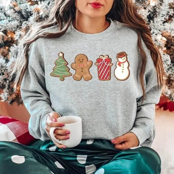 Cute Gingerbread Cookies Sweatshirt, Merry Christmas, Cookies Sweatshirt, Holiday Sweater, Cute Christmas Gift, Unisex...