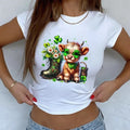 Cute Highland Cow Wearing St Patricks Day Sunglasses Baby Tee Hoodie, Sweatshirt | ZylaModa.com