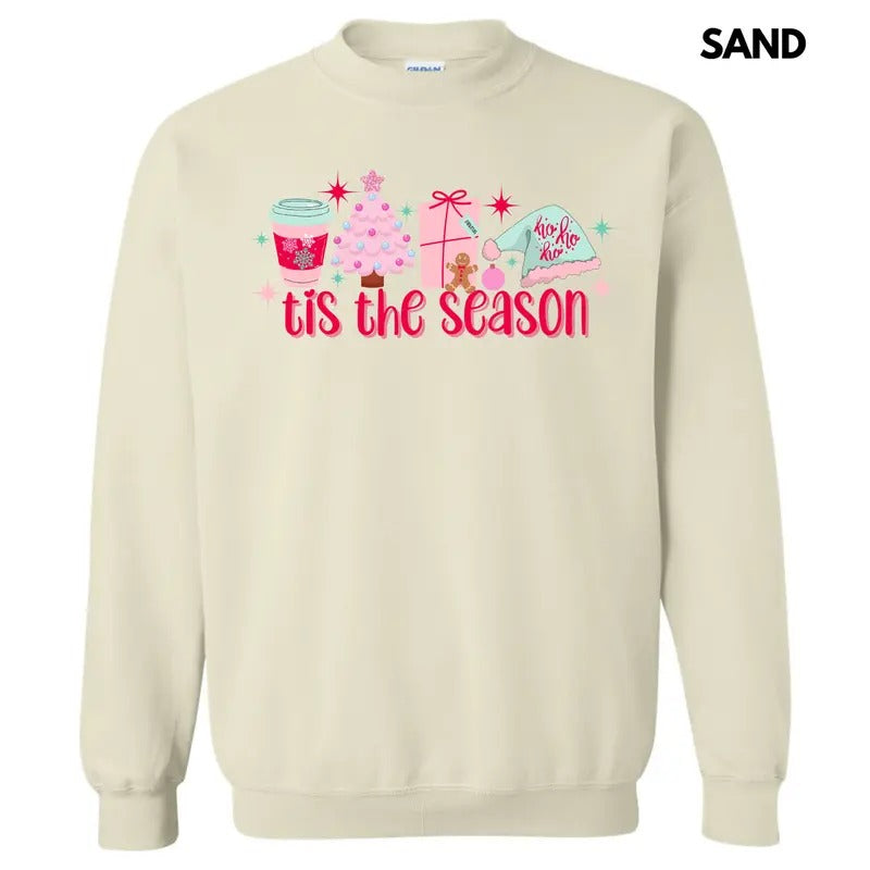 Cutesy Pink Tis The Season Sweatshirt 'NLB' T-Shirts, Hoodie | ZylaModa.com