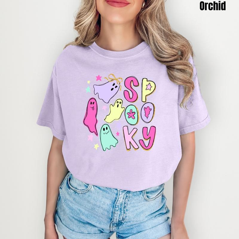 Cutesy Spooky Ghosts Comfort Colors T-Shirt 'NLB' Hoodie, Sweatshirt | ZylaModa.com