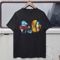 00s DAFT PUNK 'HAPPY' HEAVYWEIGHT BLACK T-SHIRT Hoodie, Sweatshirt | ZylaModa.com (Image 1)