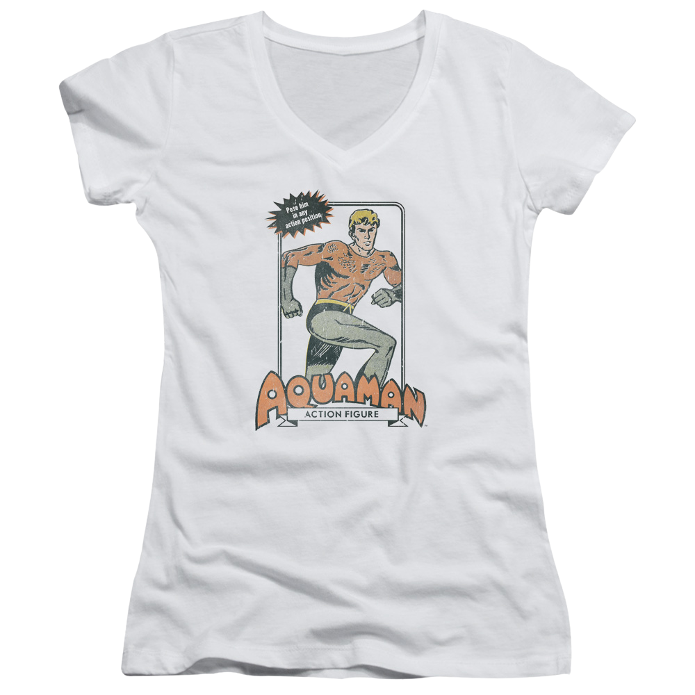 Aquaman Am Action Figure - Juniors V-Neck T-Shirt Hoodie, Sweatshirt | ZylaModa.com