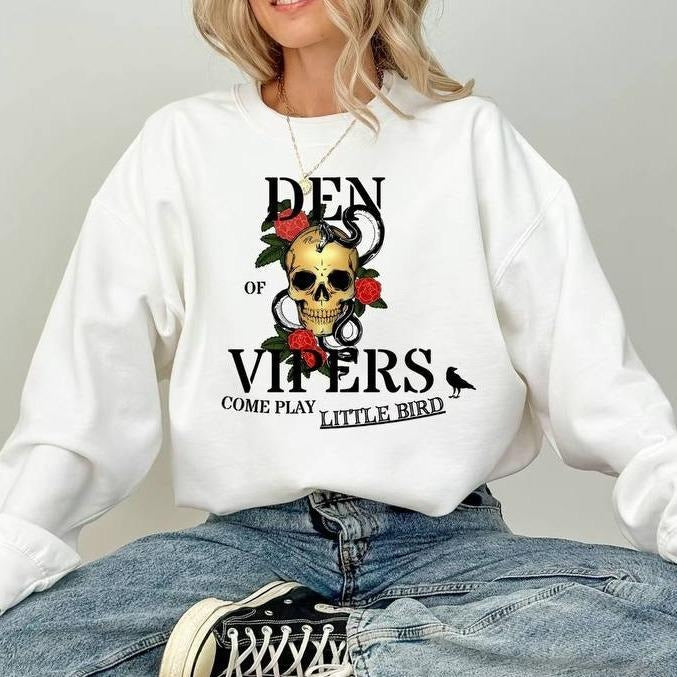 DEN OF VIPERS Crewneck Sweatshirt, Bookish Merch, Books , Dark Romance, Book Tok T-Shirts, Hoodie | ZylaModa.com