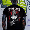 DIVINE CHAOS Skeleton Nun Print Men's T-shirt Hoodie, Sweatshirt | ZylaModa.com