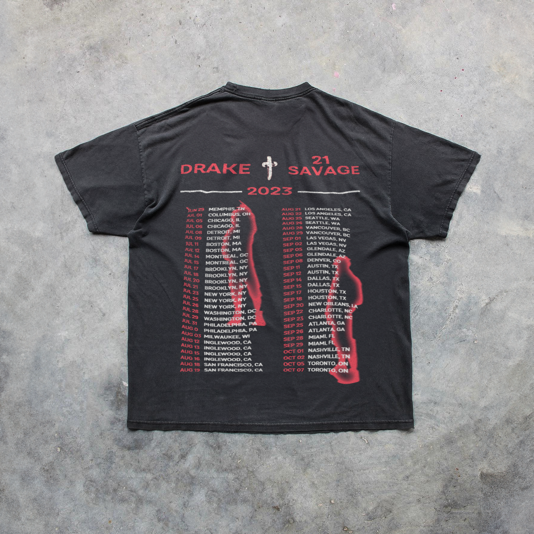 21 SAVAGE & 'IT'S ALL A BLUR' TOUR 2023 MERCH HEAVYWEIGHT BLACK T-SHIRT Hoodie, Sweatshirt | ZylaModa.com (Image 3)