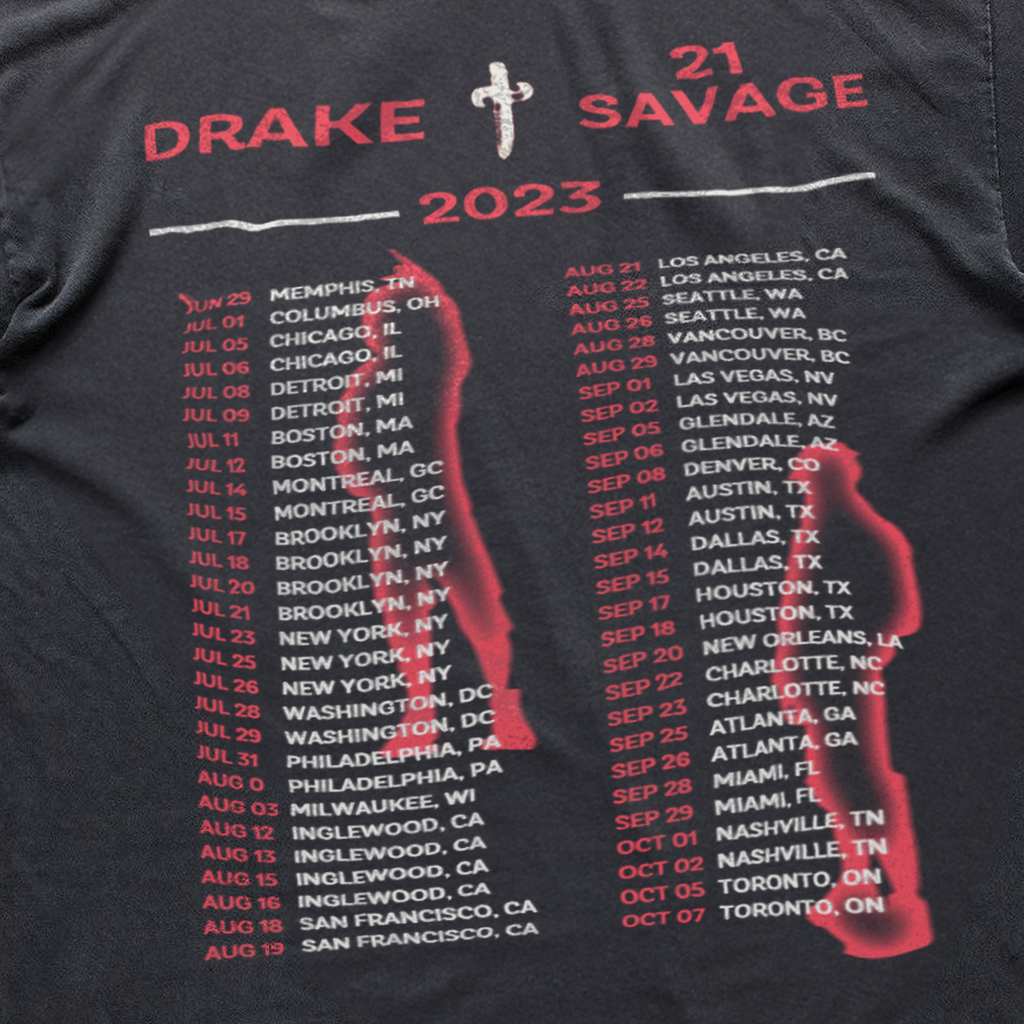 21 SAVAGE & 'IT'S ALL A BLUR' TOUR 2023 MERCH HEAVYWEIGHT BLACK T-SHIRT Hoodie, Sweatshirt | ZylaModa.com (Image 4)