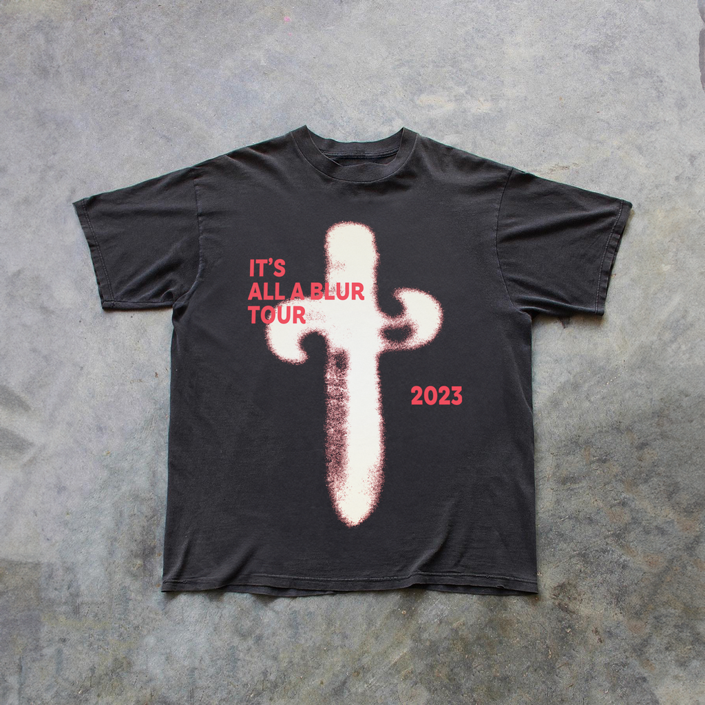 21 SAVAGE & 'IT'S ALL A BLUR' TOUR 2023 MERCH HEAVYWEIGHT BLACK T-SHIRT Hoodie, Sweatshirt | ZylaModa.com (Image 1)