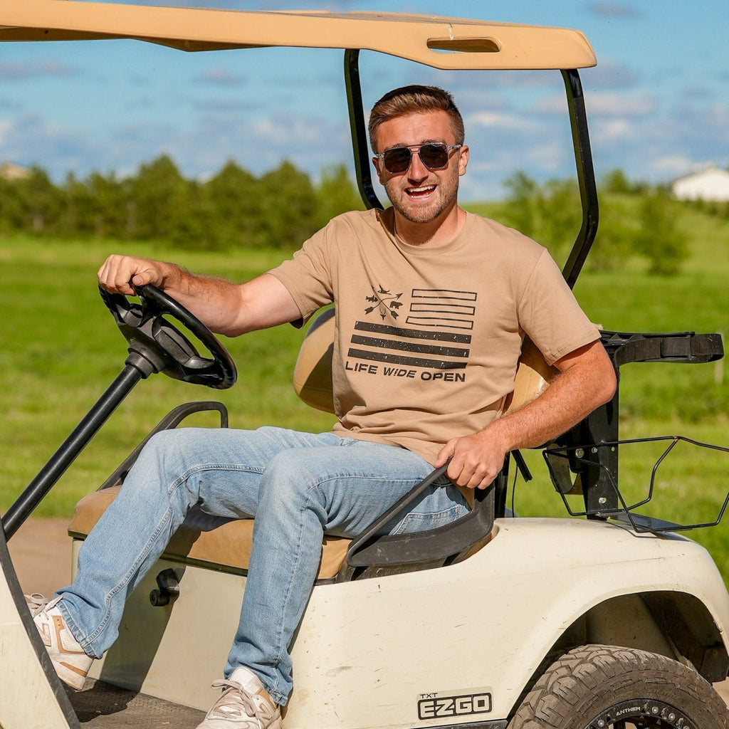 Freedom Outdoors Khaki Tee Hoodie, Sweatshirt | ZylaModa.com (Image 3)