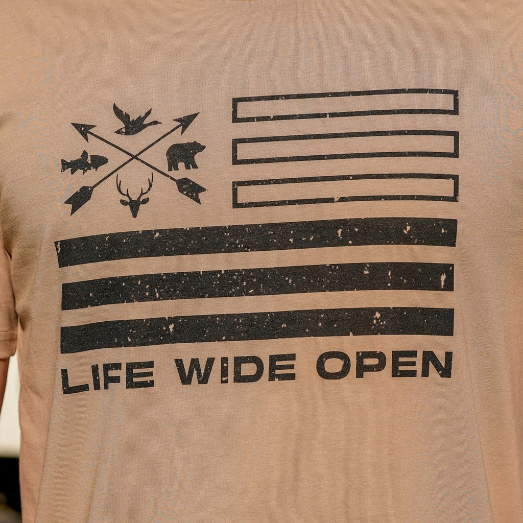 Freedom Outdoors Khaki Tee Hoodie, Sweatshirt | ZylaModa.com (Image 2)