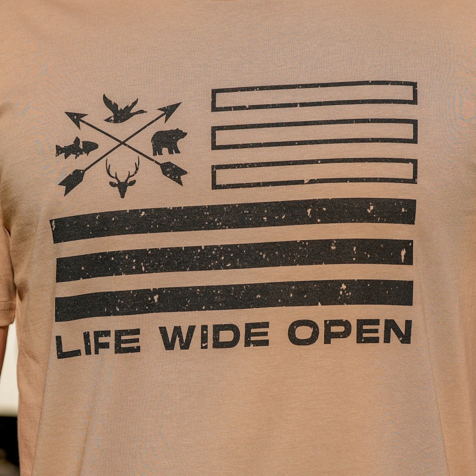 Freedom Outdoors Khaki Tee Hoodie, Sweatshirt | ZylaModa.com (Image 2)